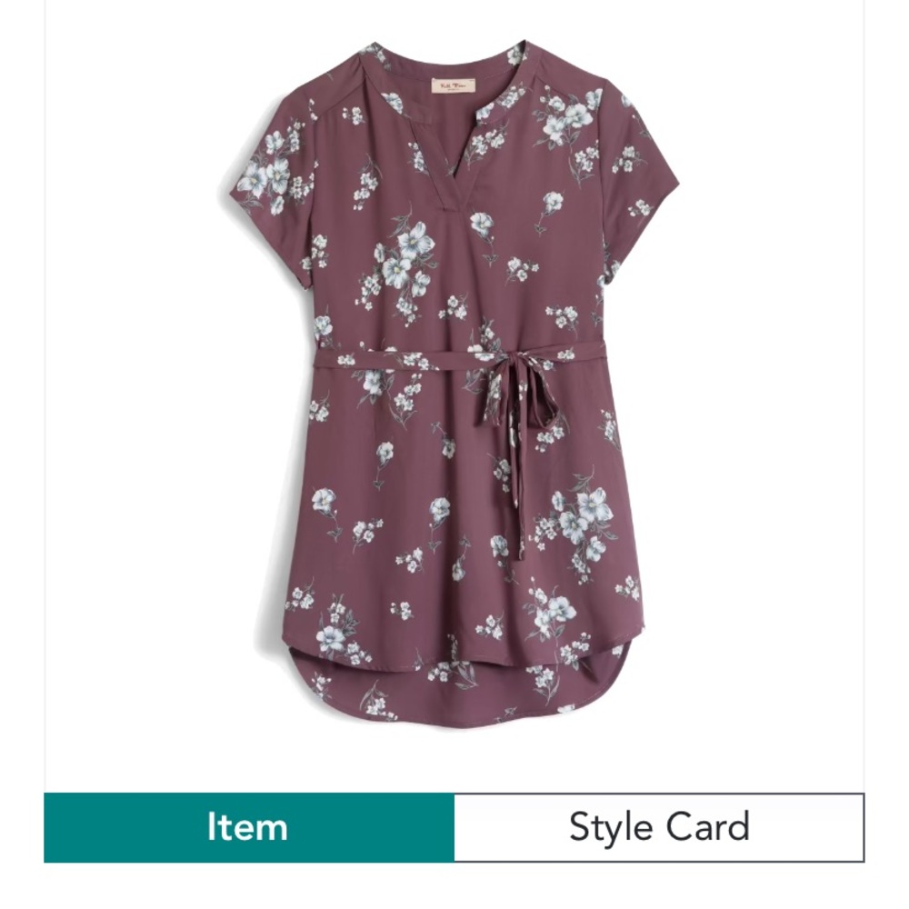 Full Moon Segura Short Sleeve Tie Waist Maternity Blouse